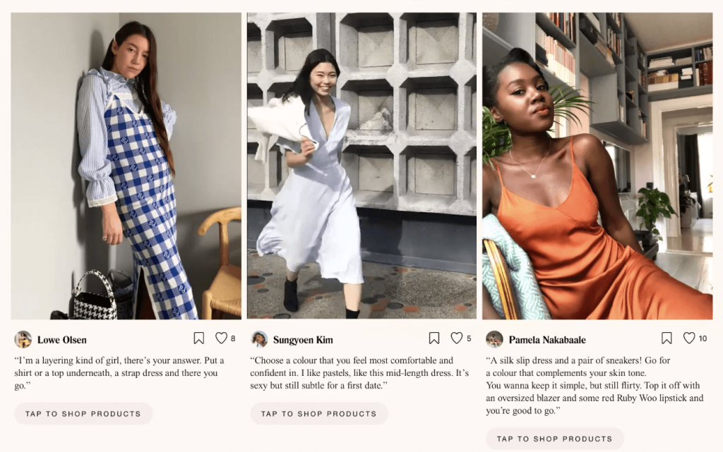 H&M's Its A Park social platform offers social styling and QA functionalities that show campaigns are more longer term collaborations than transactions.