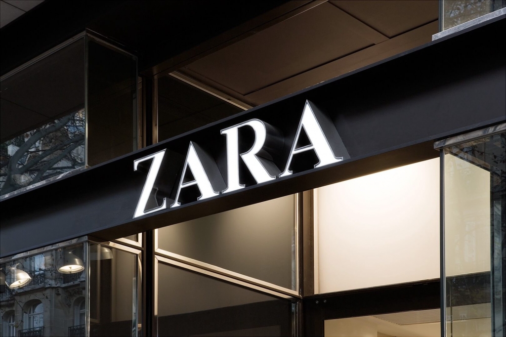 Zara Storefront Signage